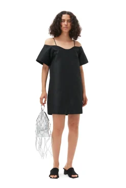 Cheap GANNI Taffeta-Minikleid Black