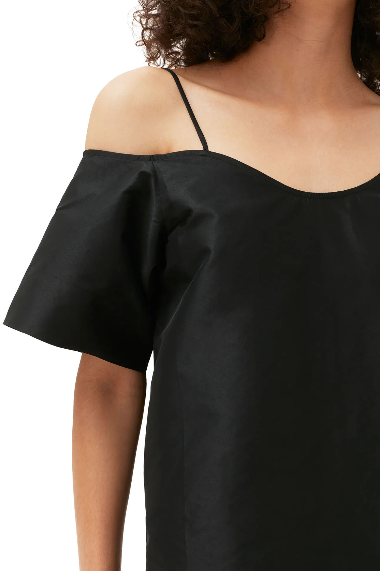 Cheap GANNI Taffeta-Minikleid Black