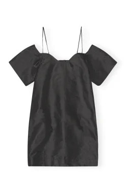 Cheap GANNI Taffeta-Minikleid Black