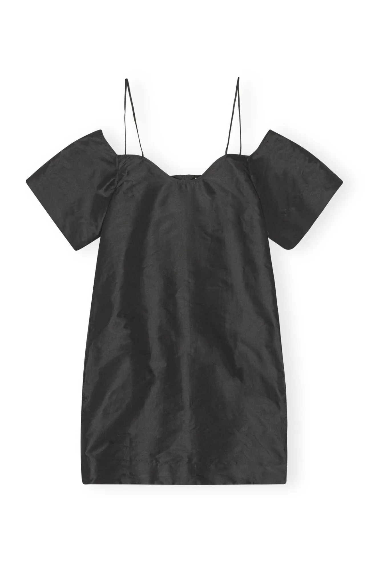 Cheap GANNI Taffeta-Minikleid Black