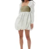 Cheap GANNI Taffeta-Mix-Ballon-Minikleid Aloe