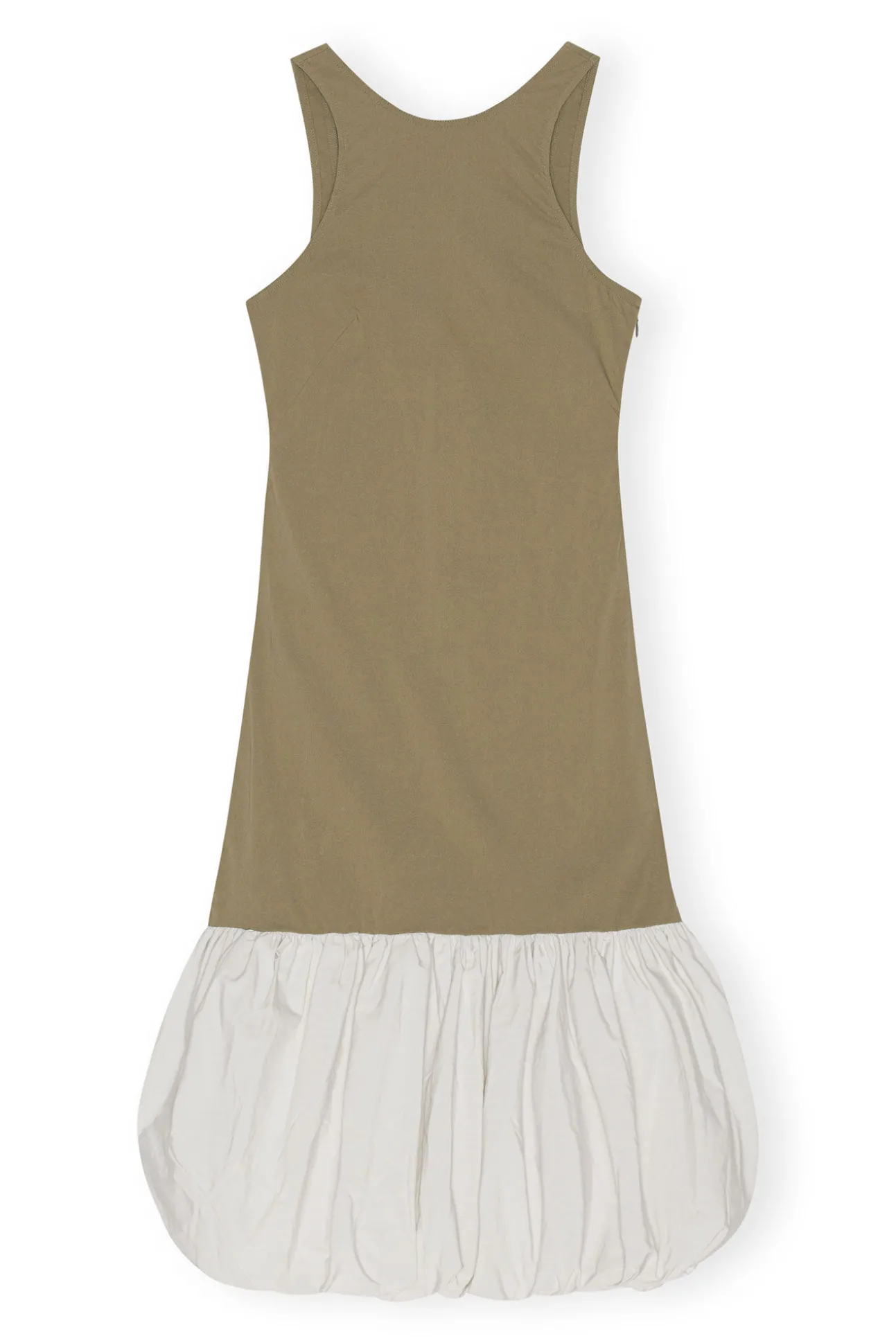 Best GANNI Taffeta-Mix-Kleid Mit Offenem Rucken Aloe