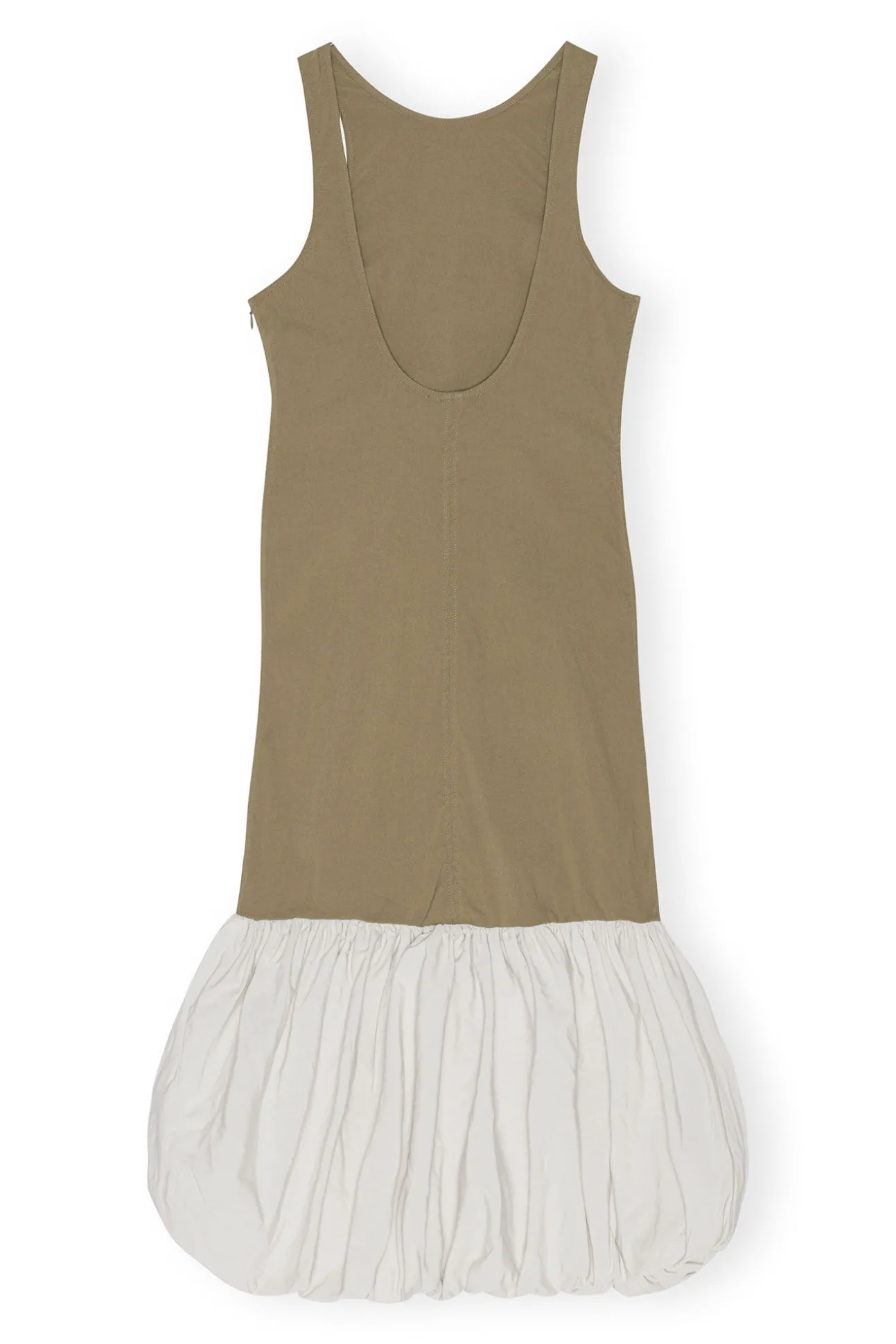 Best GANNI Taffeta-Mix-Kleid Mit Offenem Rucken Aloe