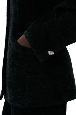 Best Sale GANNI Taillierter Chenille-Blazer Black