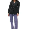 Online GANNI Taillierter Doppel-Satin-Blazer Black