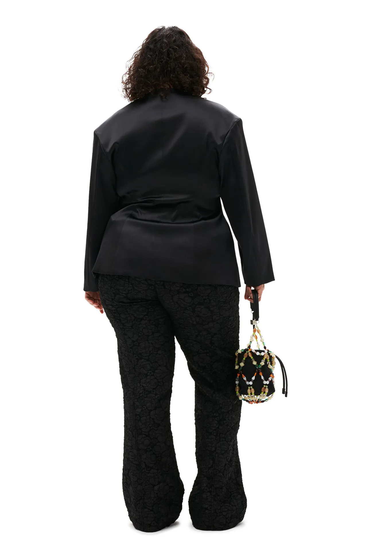 Online GANNI Taillierter Doppel-Satin-Blazer Black
