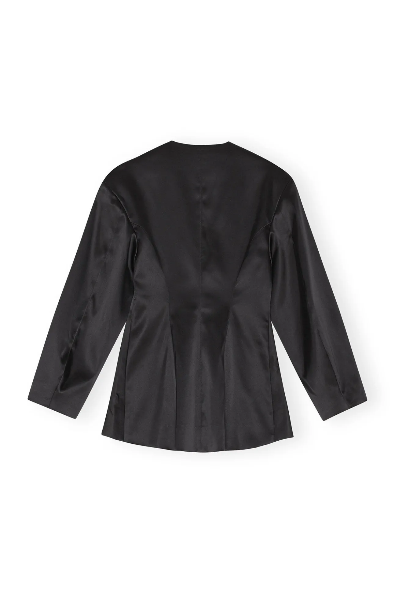 Online GANNI Taillierter Doppel-Satin-Blazer Black