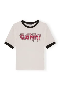Cheap GANNI Tailliertes -T-Shirt Egret