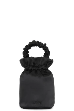 New GANNI Tasche Mit Gerafftem Haltegriff Black