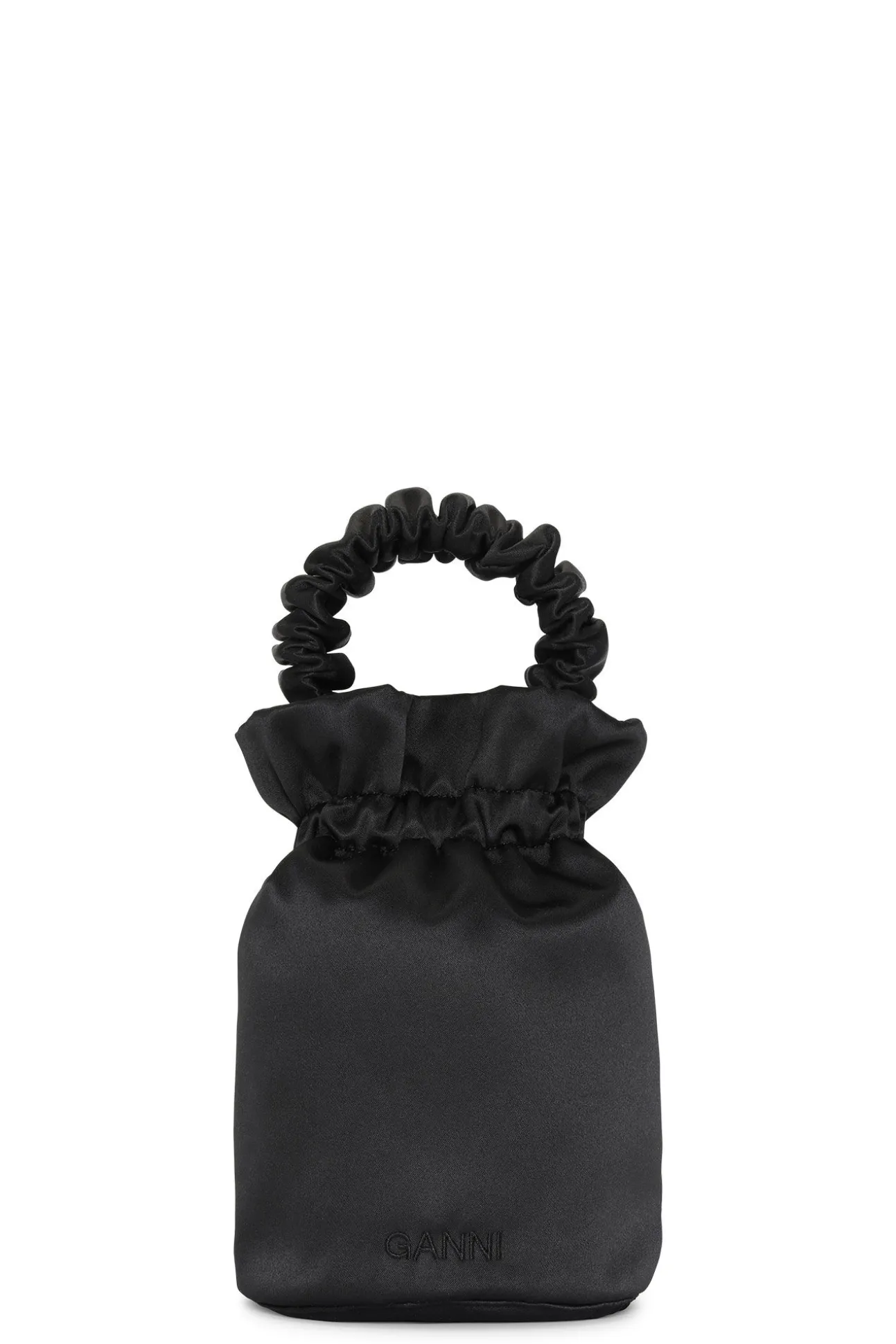 New GANNI Tasche Mit Gerafftem Haltegriff Black
