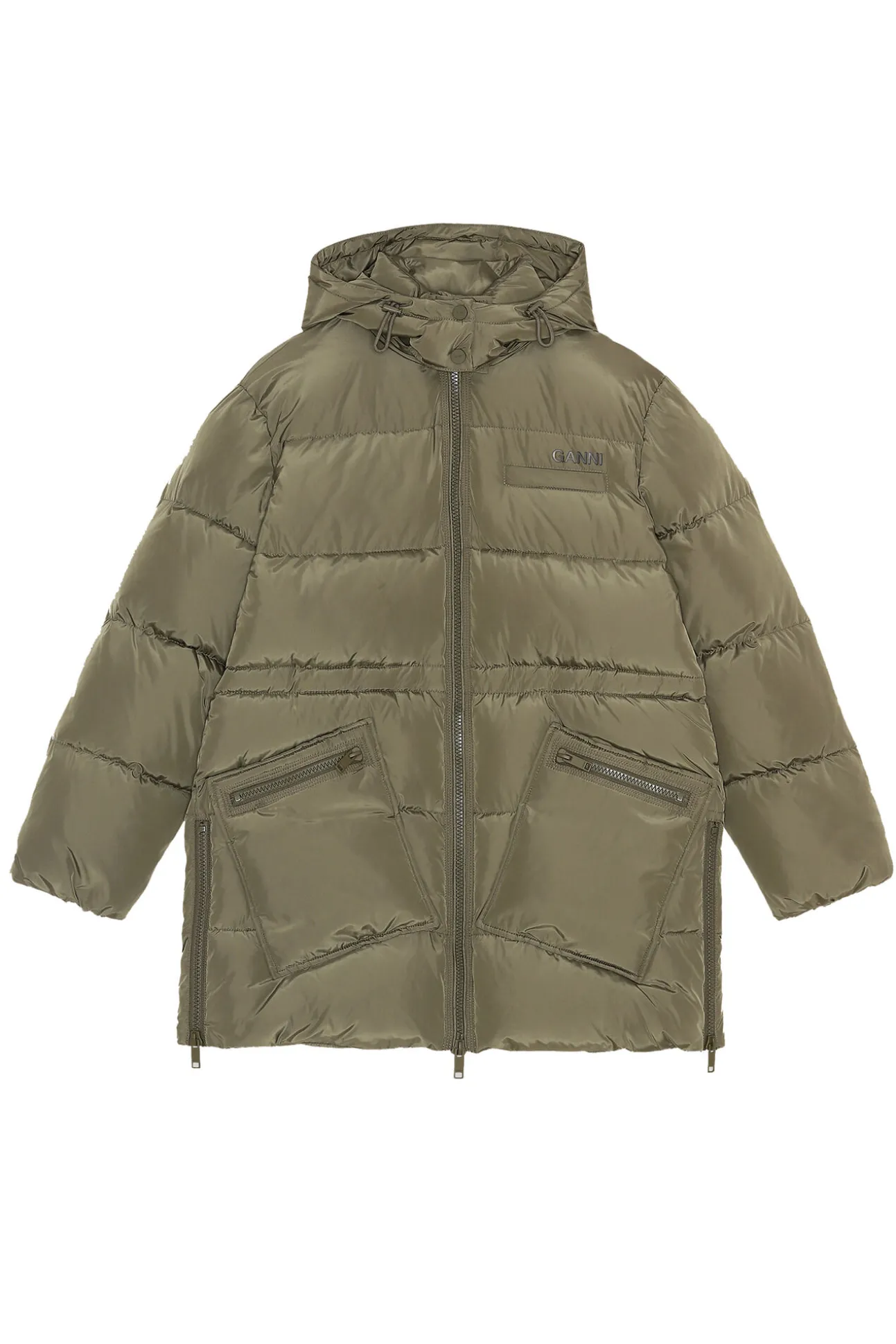 Cheap GANNI Tech-Puffer-Midi-Jacke Mit Oversize-Passform Kalamata