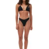Flash Sale GANNI Tief Geschnittene Matte Wave-Bikinihose Aus Recyceltem Material Black