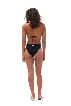 Flash Sale GANNI Tief Geschnittene Matte Wave-Bikinihose Aus Recyceltem Material Black