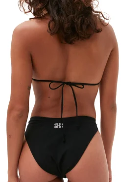 Flash Sale GANNI Tief Geschnittene Matte Wave-Bikinihose Aus Recyceltem Material Black