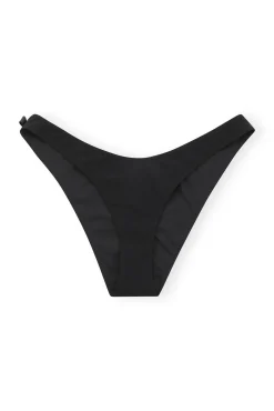 Flash Sale GANNI Tief Geschnittene Matte Wave-Bikinihose Aus Recyceltem Material Black