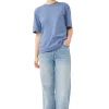 Discount GANNI T-Shirt Mit O-Ausschnitt Gray Blue