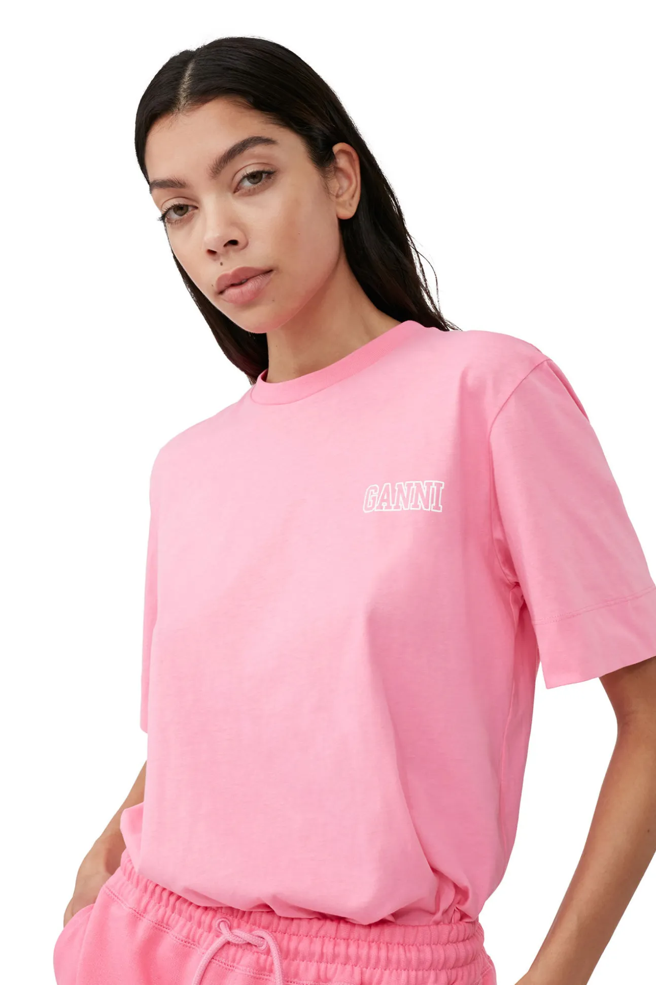 Best GANNI T-Shirt Mit O-Ausschnitt Sugar Plum