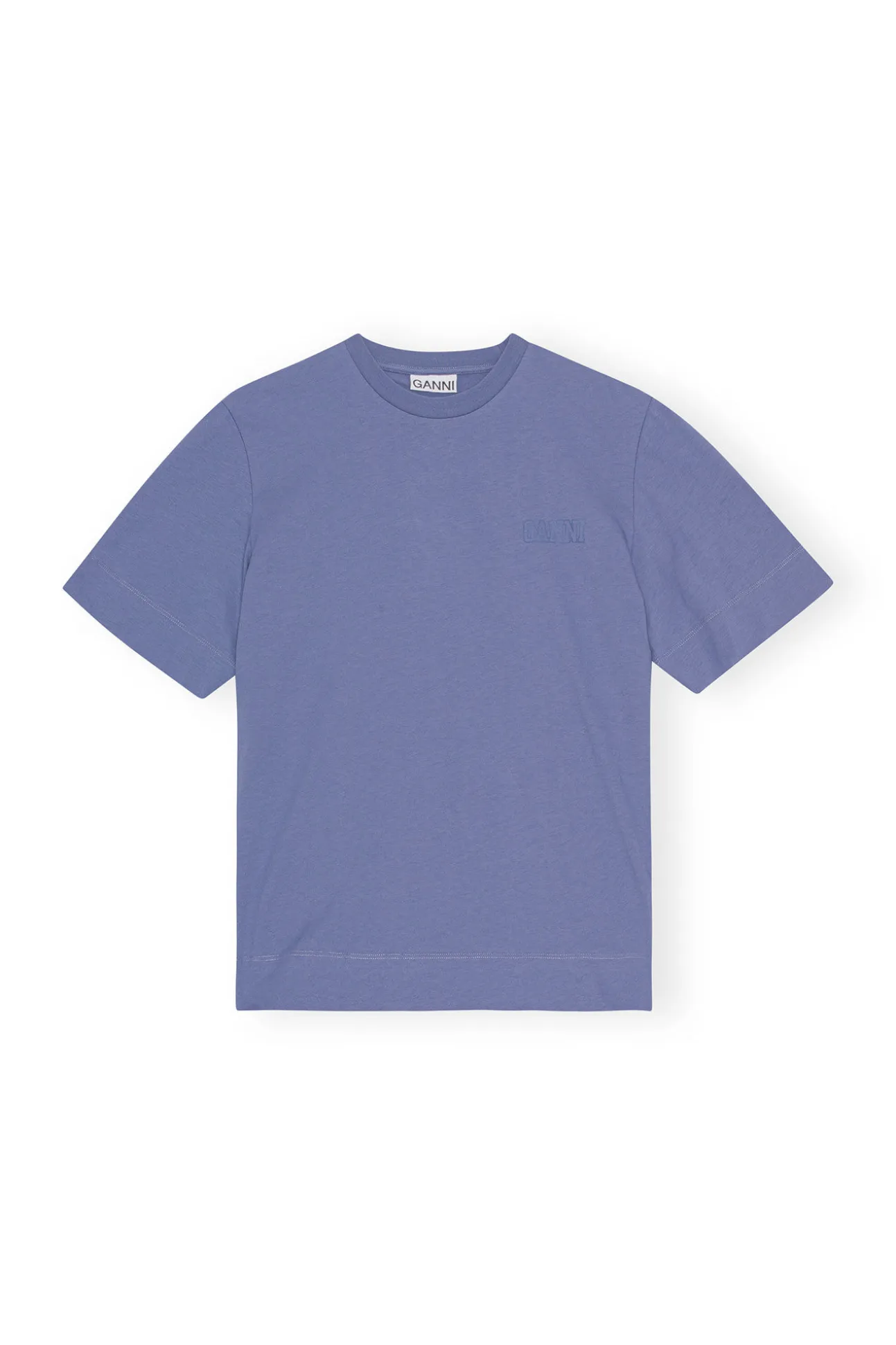 Discount GANNI T-Shirt Mit O-Ausschnitt Gray Blue