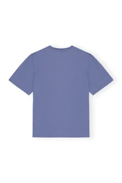 Discount GANNI T-Shirt Mit O-Ausschnitt Gray Blue