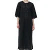 Hot GANNI T-Shirt-Kleid Aus Lochstickerei Black
