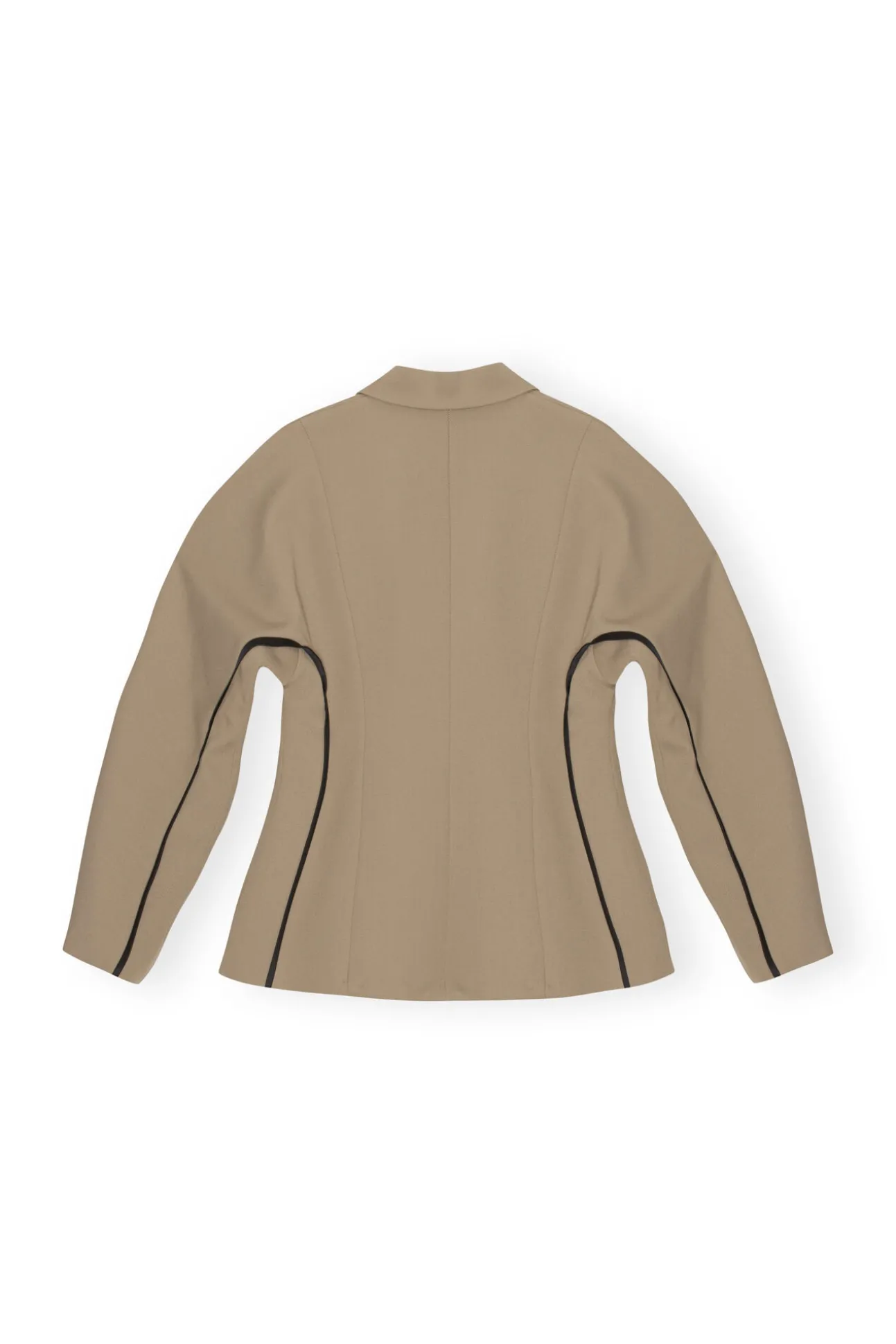 New GANNI Twill-Blazer Petrified Oak