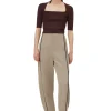 Cheap GANNI Twill-Hose Petrified Oak