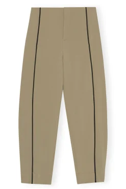 Cheap GANNI Twill-Hose Petrified Oak