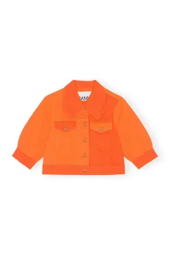 Online GANNI Uberfarbte Denimjacke Mit Puffarmeln Orangeade