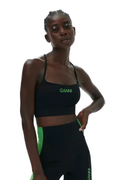 Discount GANNI Ultra-High-Waist-Sportshorts Black