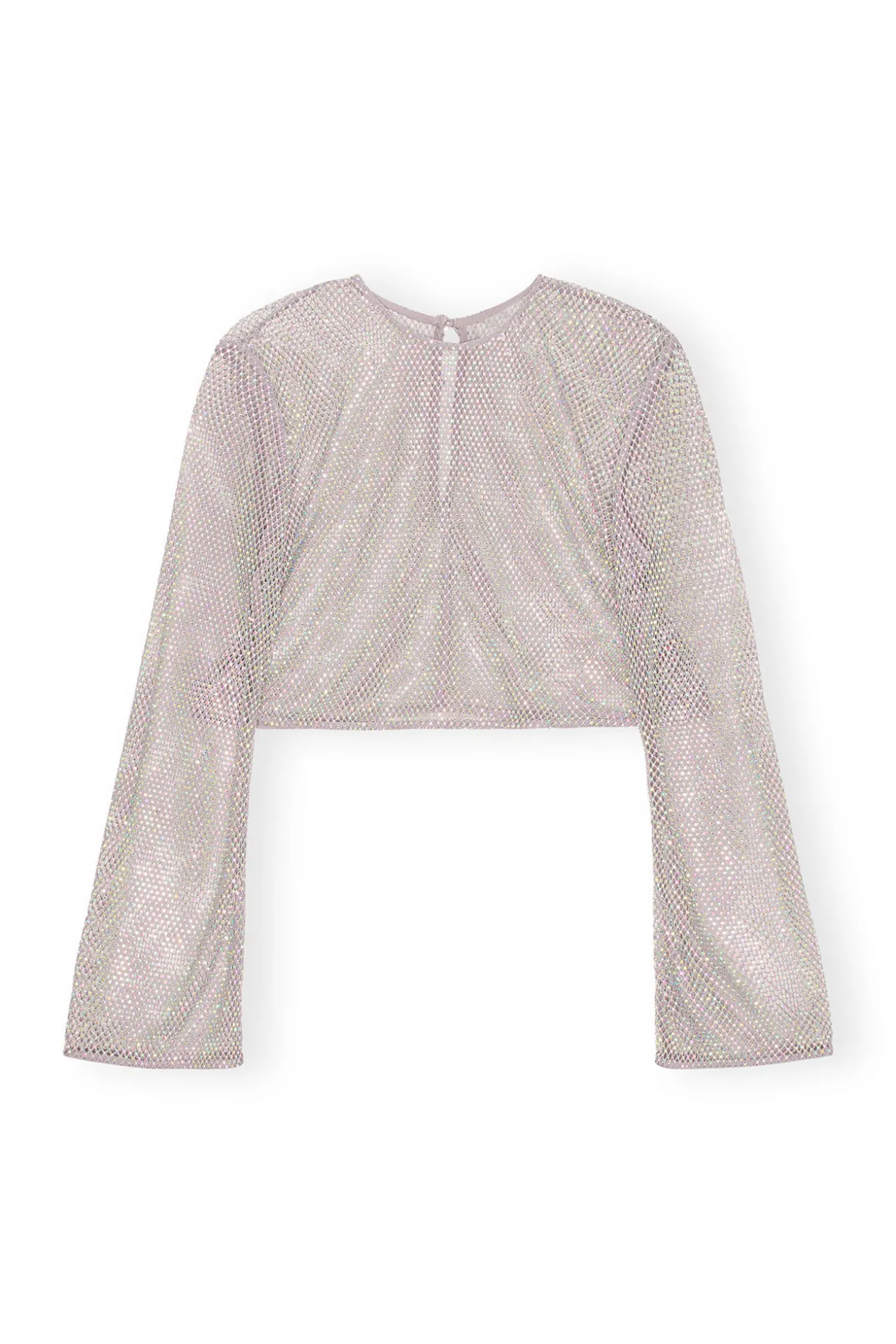 Cheap GANNI Verzierte Mesh-Bluse Silver