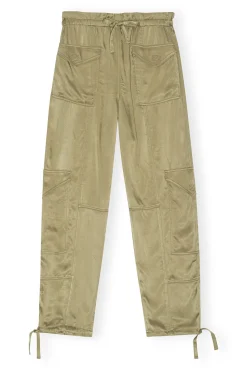 Clearance GANNI Washed-Satin-Hose Aloe