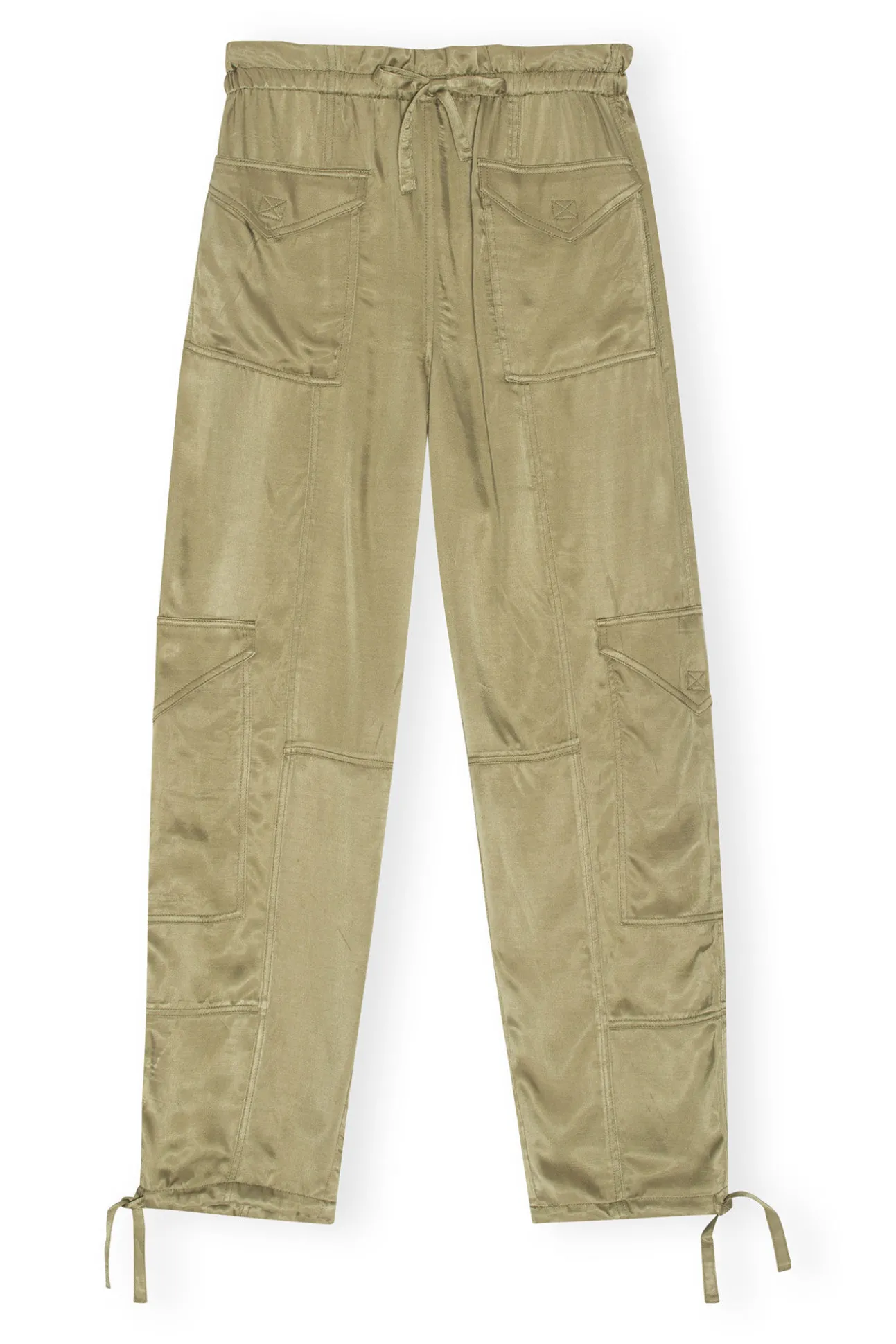 Clearance GANNI Washed-Satin-Hose Aloe