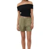 Outlet GANNI Washed-Satin-Shorts Aloe