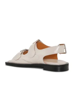 Discount GANNI Weise Bestickte Westernsandalen Egret