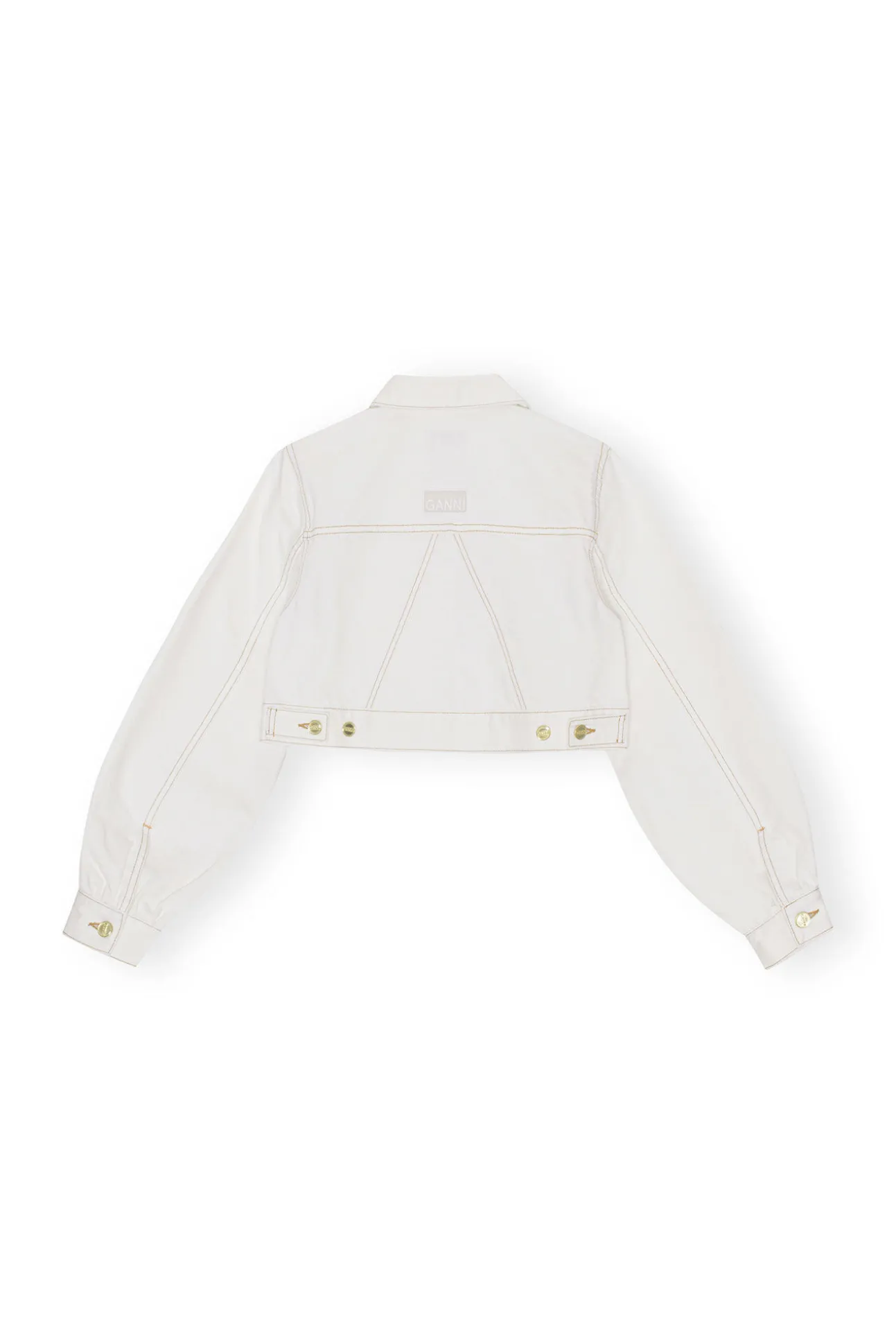 Flash Sale GANNI Weise, Kurzer Geschnittene Trucker-Jacke Aus Denim Bright White