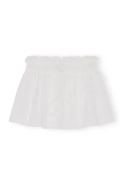 Clearance GANNI Weiser Minirock Mit Broderie-Anglaise Bright White