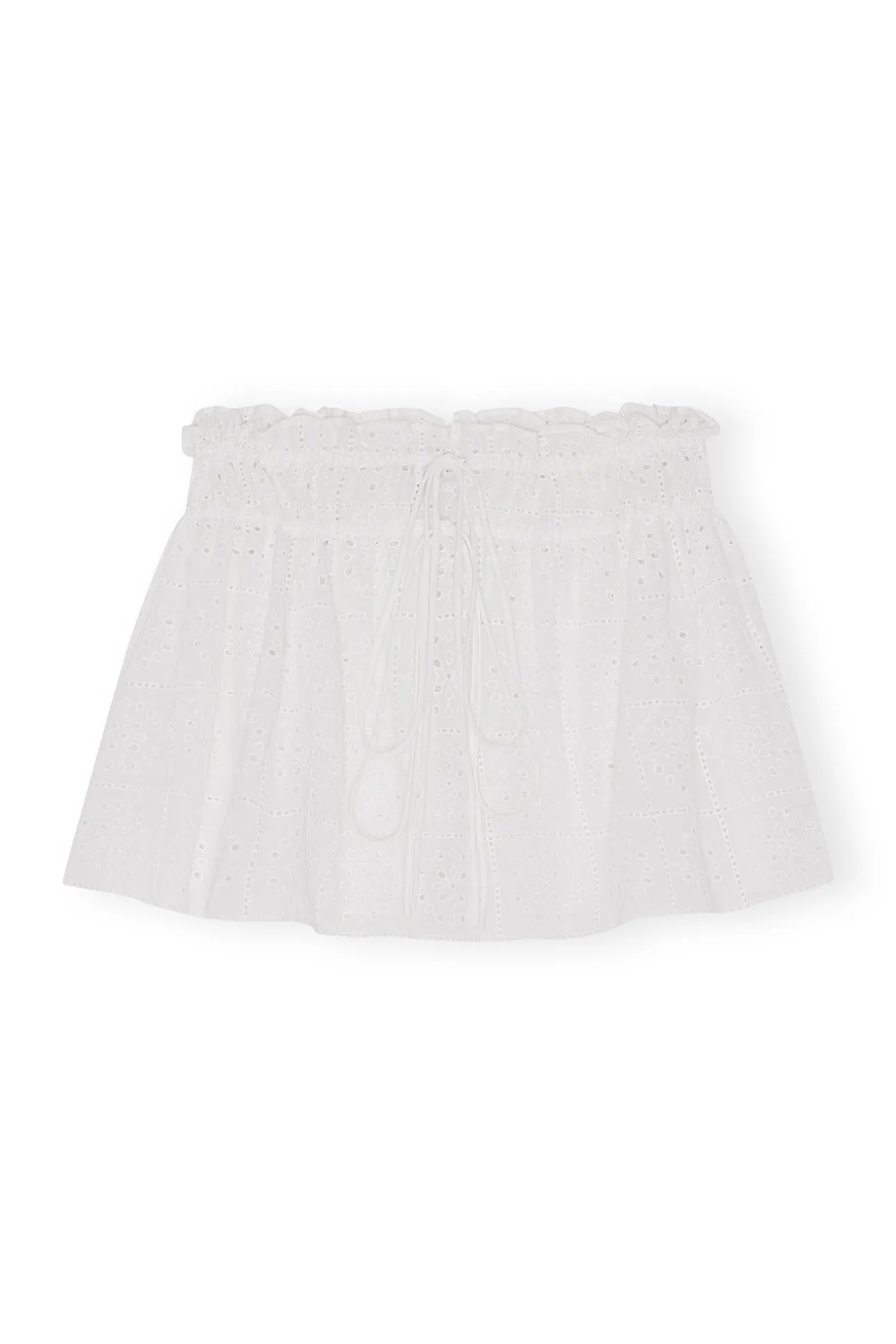 Clearance GANNI Weiser Minirock Mit Broderie-Anglaise Bright White