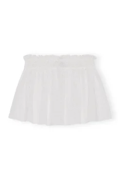Clearance GANNI Weiser Minirock Mit Broderie-Anglaise Bright White