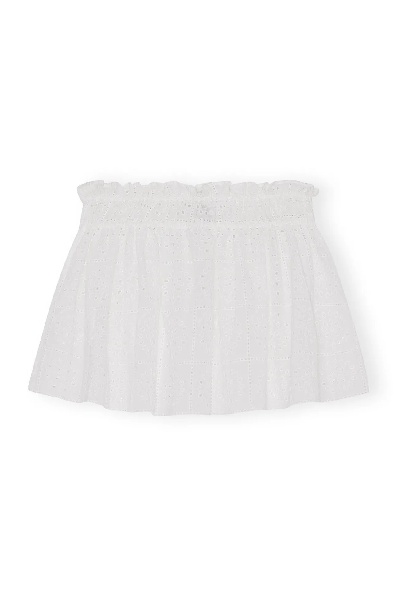 Clearance GANNI Weiser Minirock Mit Broderie-Anglaise Bright White