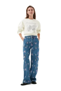 Best GANNI Weises Butterfly-Sweatshirt Egret