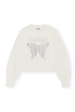 Best GANNI Weises Butterfly-Sweatshirt Egret