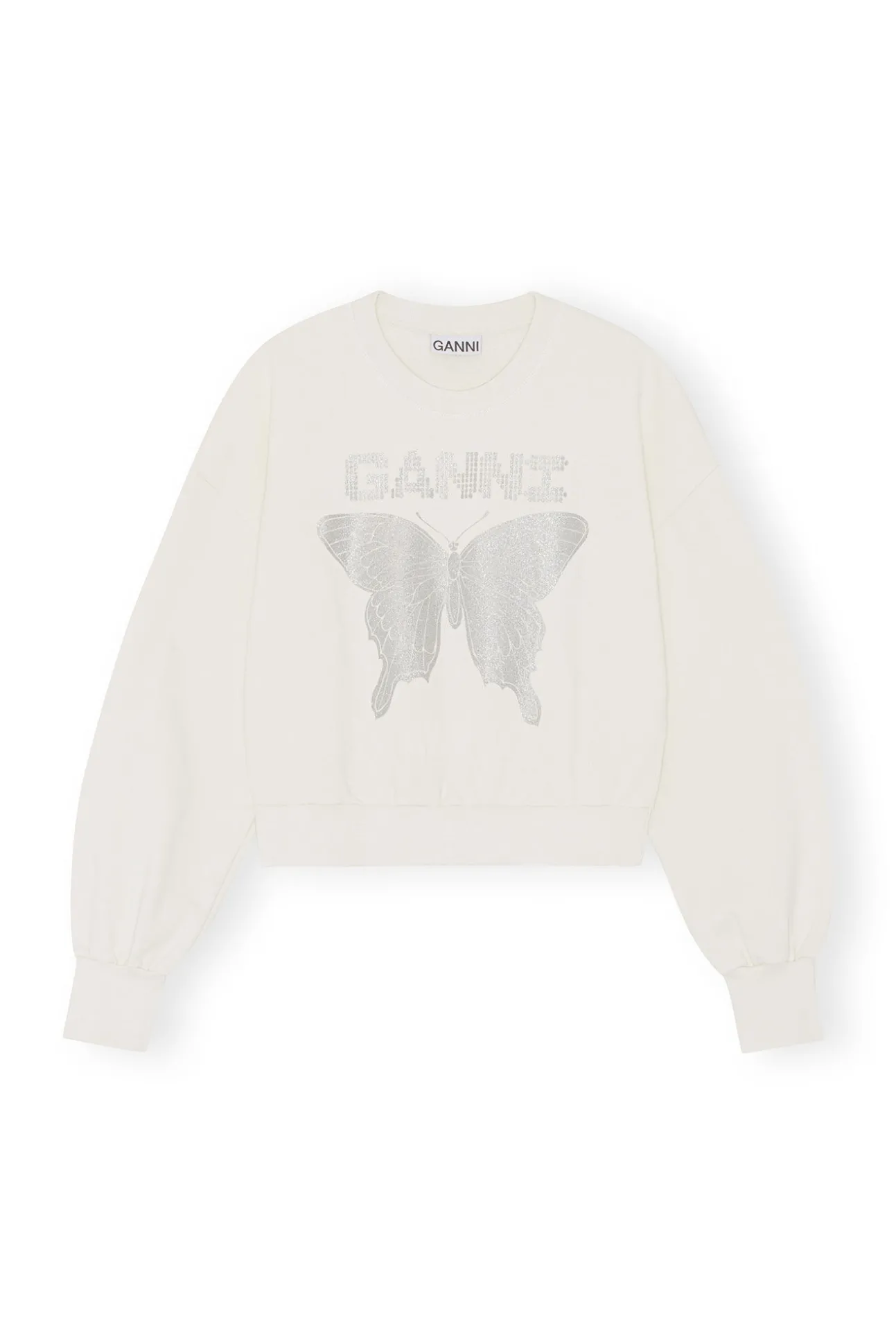 Best GANNI Weises Butterfly-Sweatshirt Egret