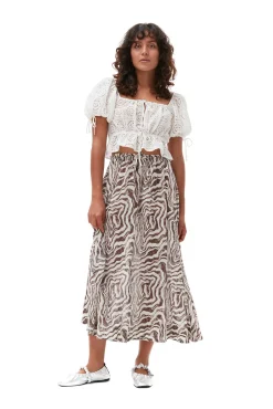Best GANNI Weises Crop-Top Mit Broderie-Anglaise Bright White