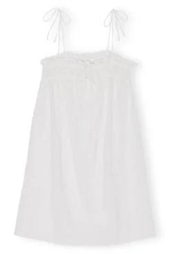 Hot GANNI Weises Tragerkleid Mit Broderie-Anglaise Bright White
