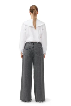 Shop GANNI Weite Re-Cut-Jeans Mit Kordelzug Washed Black/Black