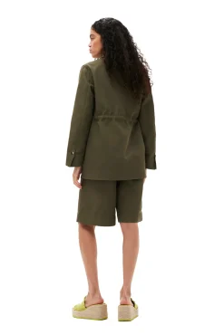 Shop GANNI Weite Shorts Aus Schwerem Twill Kalamata