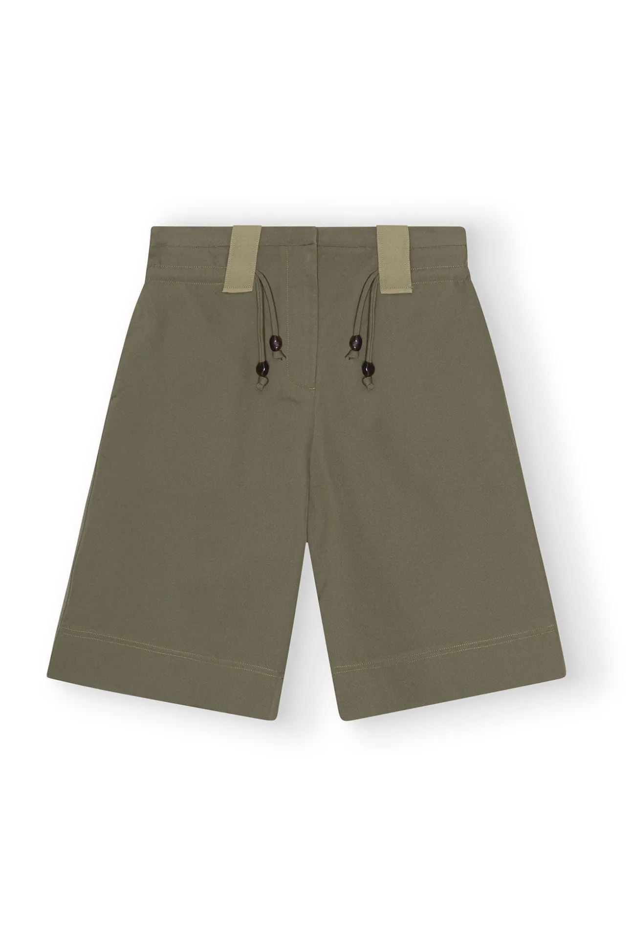 Shop GANNI Weite Shorts Aus Schwerem Twill Kalamata