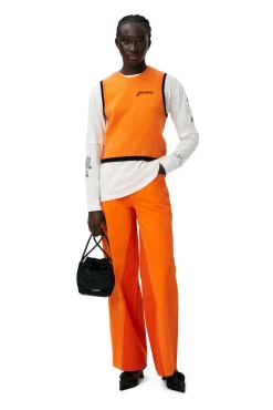 Discount GANNI Weste Mit O-Ausschnitt Orangeade
