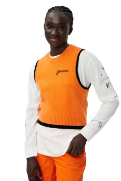 Discount GANNI Weste Mit O-Ausschnitt Orangeade