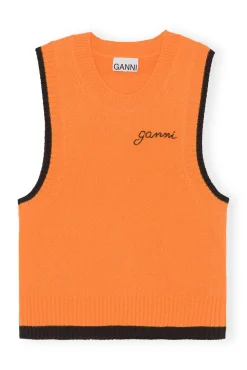 Discount GANNI Weste Mit O-Ausschnitt Orangeade